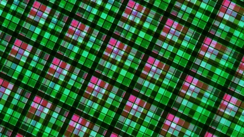 Abstract Geometric Pattern with Green and Pink Squares Vídeos de archivo 331493281