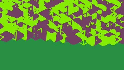 Abstract geometric pattern with green and purple shapes 库存插图