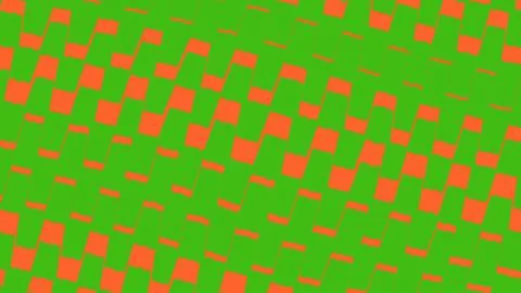 Abstract geometric pattern with green and orange blocks Illustrazione stock