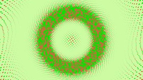Abstract geometric pattern with green and red dots Illustrazione stock