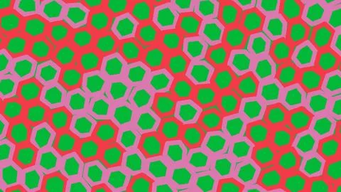Abstract geometric pattern with green and orange circles Stockillustratie