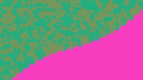 Abstract geometric pattern with green and pink shapes Stock Illustration