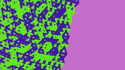 Abstract geometric pattern with green and purple triangles Stock Illustration