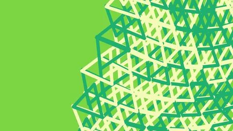 Abstract geometric pattern of green and yellow triangles Stock Illustration