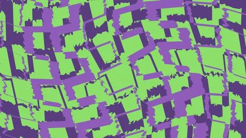 Abstract geometric pattern with green and purple blocks Illustrazione stock
