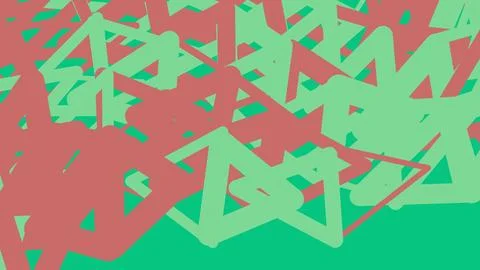 Abstract geometric pattern with green and pink triangles Stock Illustration