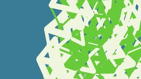 Abstract geometric pattern with green and white triangles Stock Illustration