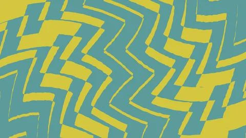 Abstract geometric pattern with green and yellow zig zag lines Stockillustratie
