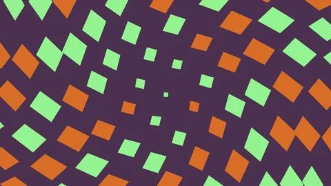 Abstract geometric pattern with green and orange diamonds Stockillustratie