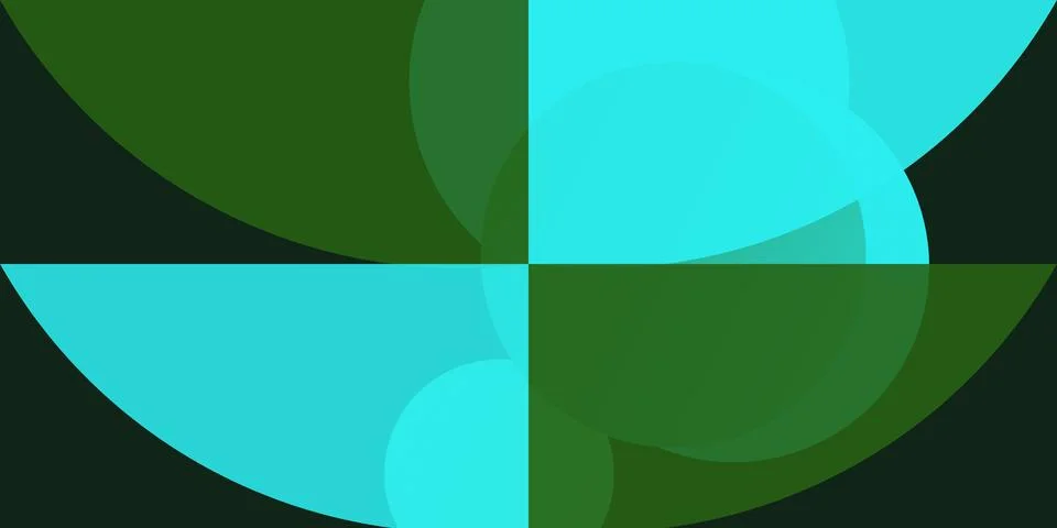 Abstract geometric pattern with green and blue circles Stock Illustration