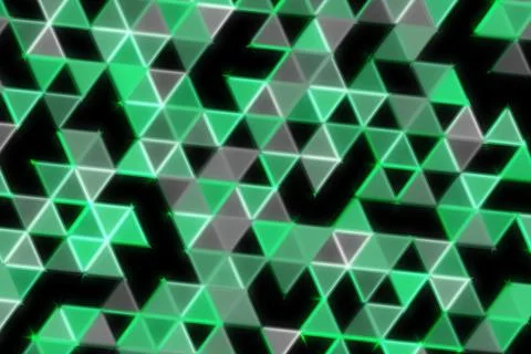 Abstract geometric pattern with green and black triangles Stock Illustration