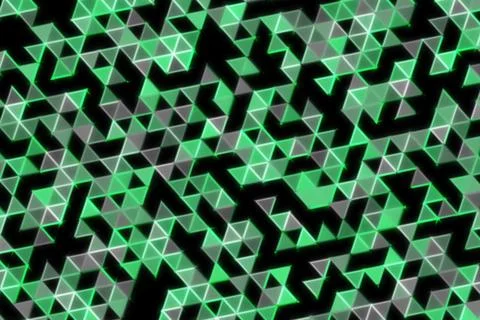 Abstract geometric pattern with green and black shapes Stock Illustration