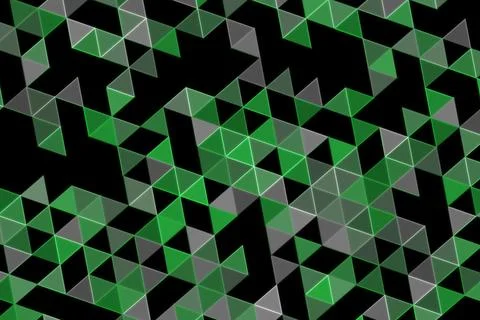 Abstract geometric pattern with green and black triangles Stock Illustration