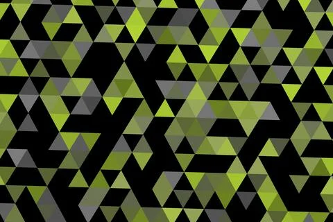 Abstract geometric pattern with green, black, and gray triangles Stock Illustration
