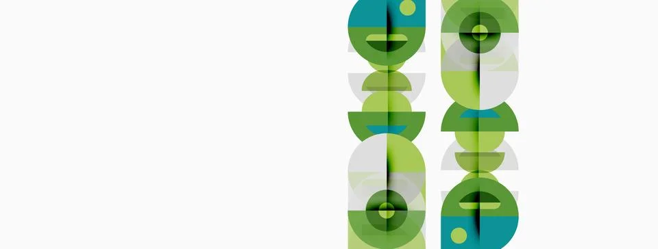 Abstract geometric pattern. Green circles overlap, creating vertical lines. Stockillustratie