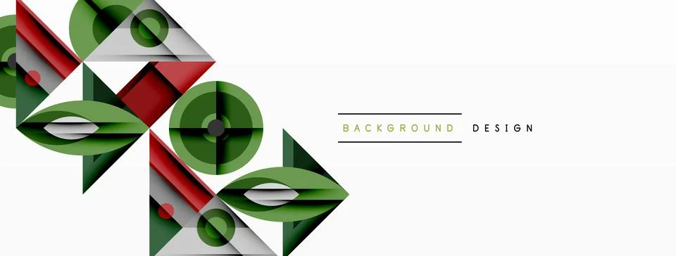 Abstract geometric pattern. Green, gray, maroon shapes overlap creating dynamic イラスト素材