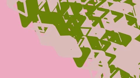 Abstract geometric pattern with green shapes on pink background 스톡 일러스트