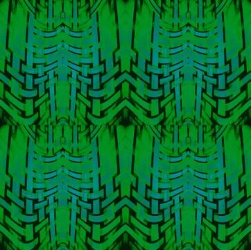 Abstract geometric pattern green turquoise pink white Stock Illustration