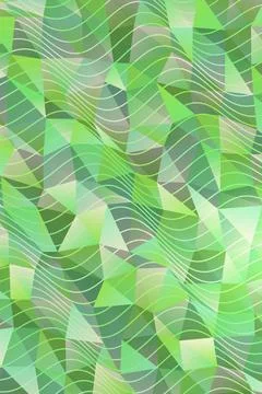 Abstract Geometric Pattern Green Wave Stock Photos
