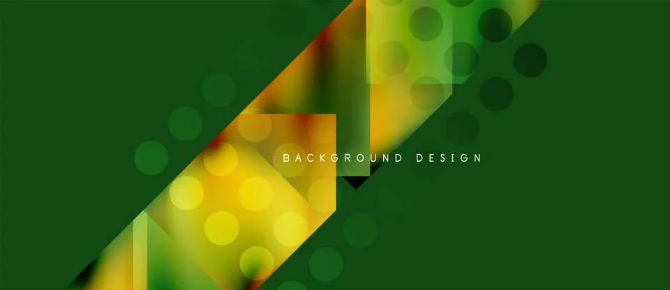 Abstract geometric pattern. Green, yellow gradients create dynamic visual e.. イラスト素材