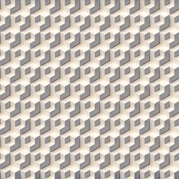 Abstract geometric pattern from a grid of cubic shapes3d rendering Illustrazione stock