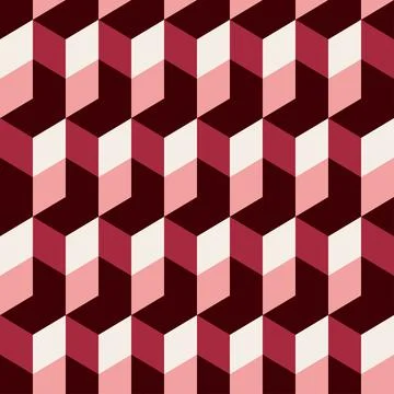 Abstract geometric pattern, hexagon shape, red color seamless illustration .. Stock Illustration