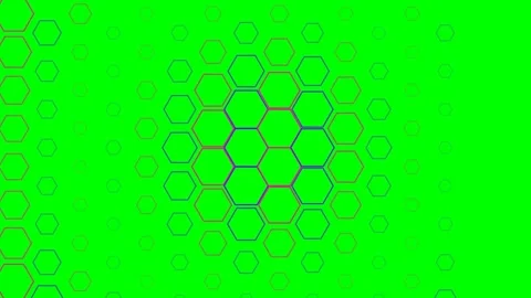 Abstract geometric pattern with hexagon shapes on a vibrant green background Stock Footage 340900419
