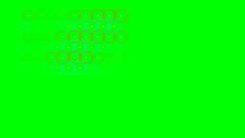 Abstract geometric pattern of hexagonal grid shapes on a vibrant green screen Stockbeeldmateriaal 340903646