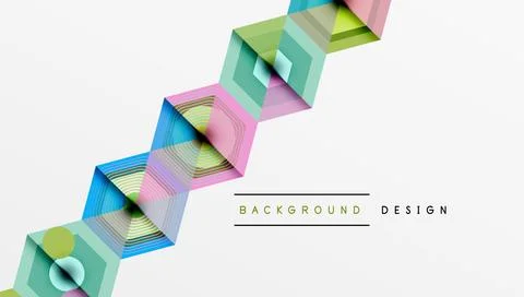 Abstract geometric pattern. Hexagonal layers create colorful, dynamic visual Illustrazione stock