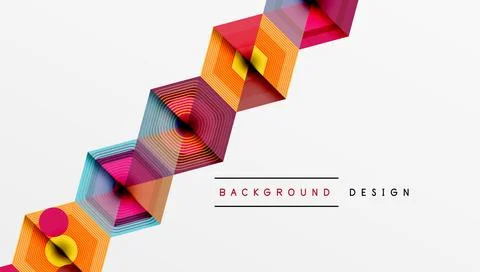 Abstract geometric pattern. Hexagonal shapes create dynamic lines, vibrant Illustrazione stock