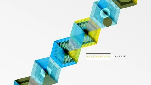 Abstract geometric pattern. Hexagonal shapes overlap, creating dynamic lines. Illustrazione stock