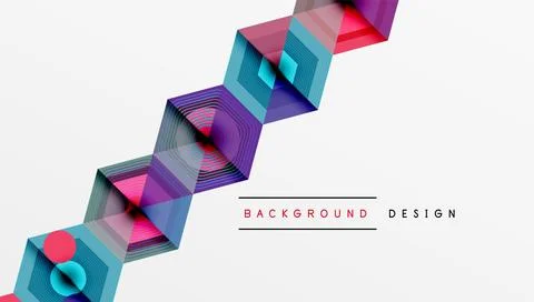 Abstract geometric pattern. Hexagonal shapes overlap, creating vibrant colorful Illustrazione stock