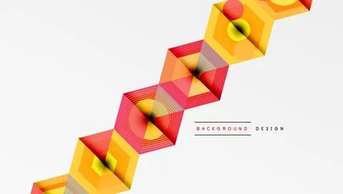 Abstract geometric pattern. Hexagonal shapes create dynamic flow. Warm colors Illustrazione stock