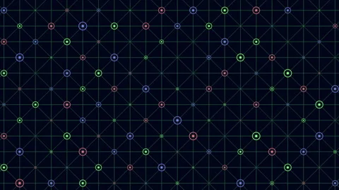 Abstract geometric pattern hexagons, circles, and vibrant colors Stock Footage 281906998