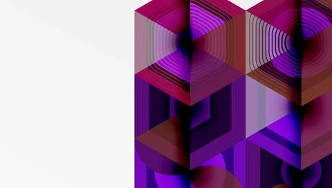 Abstract geometric pattern. Hexagons create vibrant, layered visual effect. Stock Illustration