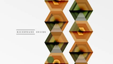 Abstract geometric pattern. Hexagons create layered design with warm, earthy 스톡 일러스트