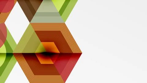 Abstract geometric pattern. Hexagons overlap, creating layered effect. Colors Illustrazione stock