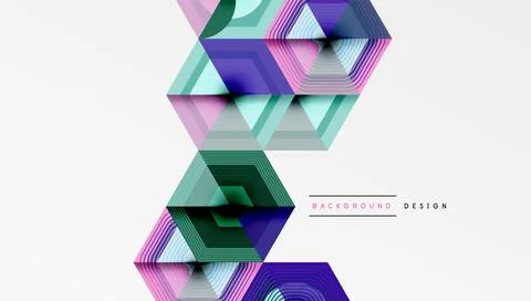 Abstract geometric pattern. Hexagons overlap, creating layered effect. Colors Stockillustratie