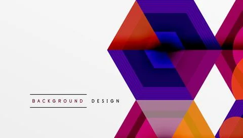 Abstract geometric pattern. Hexagons overlap, creating vibrant color gradients. Stock Illustration