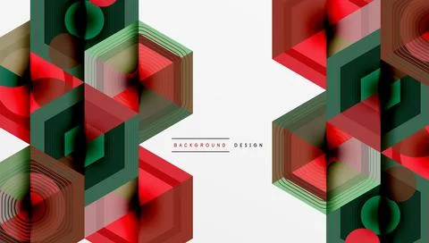 Abstract geometric pattern. Hexagons overlap, creating dynamic visual effect. イラスト素材