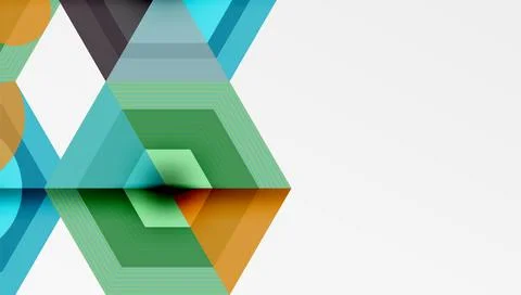 Abstract geometric pattern. Hexagons overlap, creating layered effect. Colors Illustrazione stock