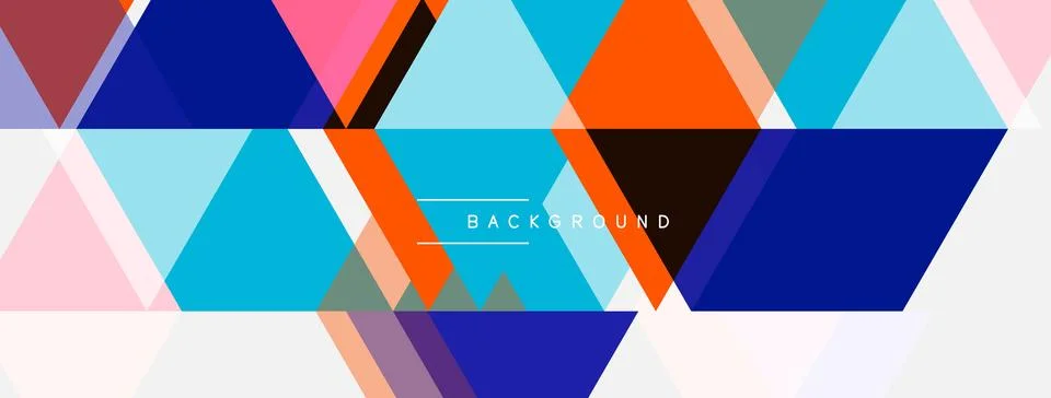 Abstract geometric pattern. Hexagons, triangles overlap creating vibrant Illustrazione stock