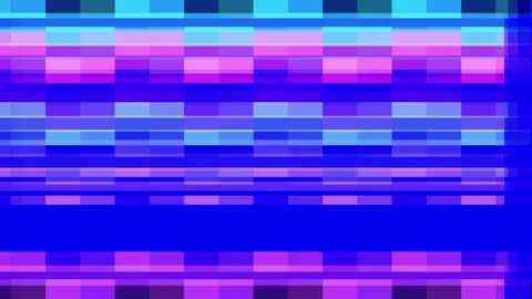 Abstract geometric pattern with horizontal bands of blue, purple, and pink hu Stock Footage 335442364