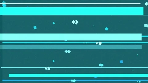 Abstract geometric pattern with horizontal cyan and white stripes and scatt.. Stock Footage 335442197