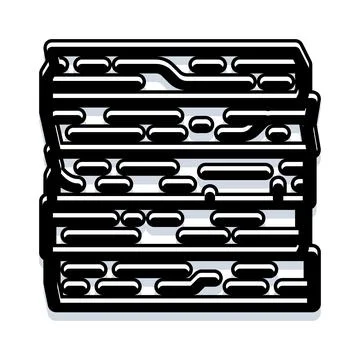 Abstract geometric pattern with horizontal lines and shapes Illustrazione stock