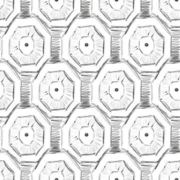 Abstract geometric pattern ink imitation seamless pattern Stock Illustration