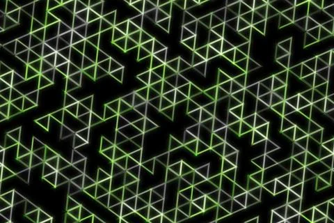 Abstract geometric pattern of interconnected cubes in black Stock Illustration