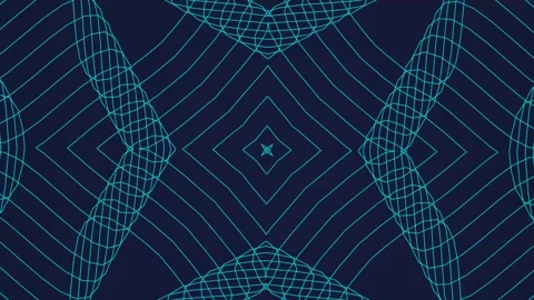 Abstract geometric pattern of interconnected lines on a dark blue background Stock Footage 329952291