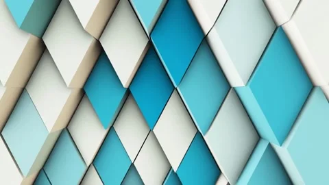 Abstract Geometric Pattern of Interlocking Blue and White Cubes Stock Footage 299250399