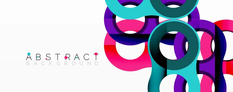 Abstract geometric pattern with interlocking circular and tubular shapes 스톡 일러스트